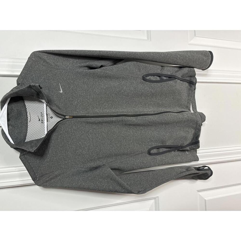 Nike Dri-FIT Gray Full-Zip Athletic Jacket Medium 390